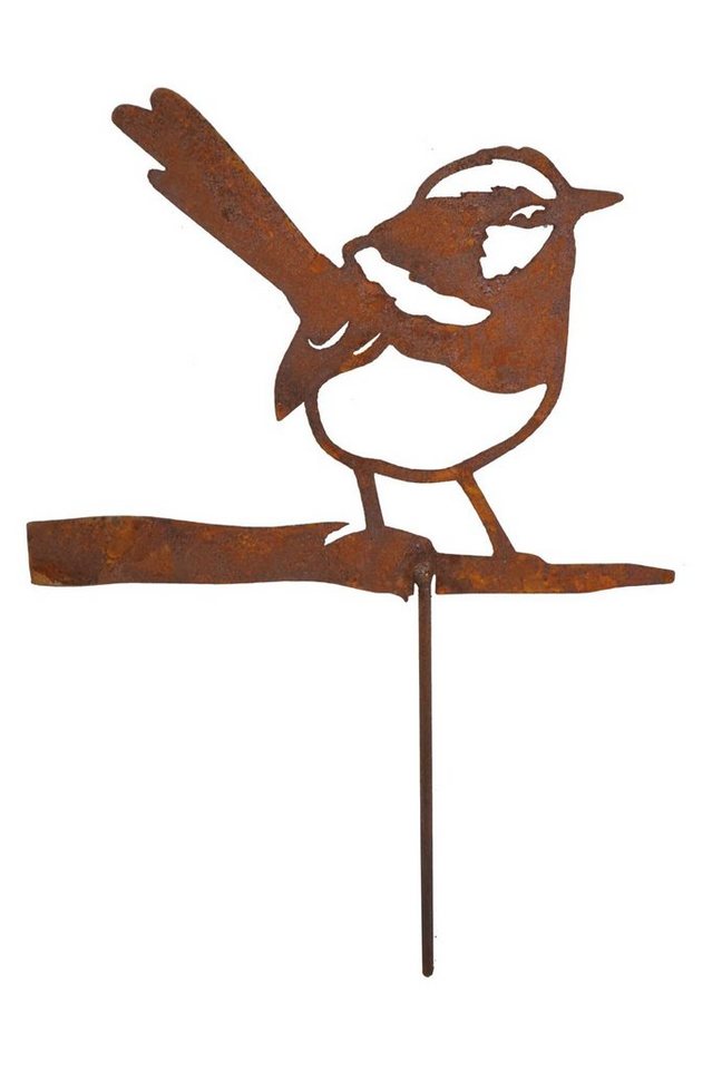 BADEKO Gartenfigur Topfstecker Vogel Leo - Edelrost, (Stück, 1 St., Topfstecker), Edelrost von BADEKO