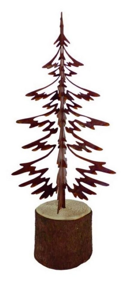 BADEKO Weihnachtsfigur Baum Miriam auf Baumstamm (Edelrost, 1 St., Christbaum), Holzstamm von BADEKO