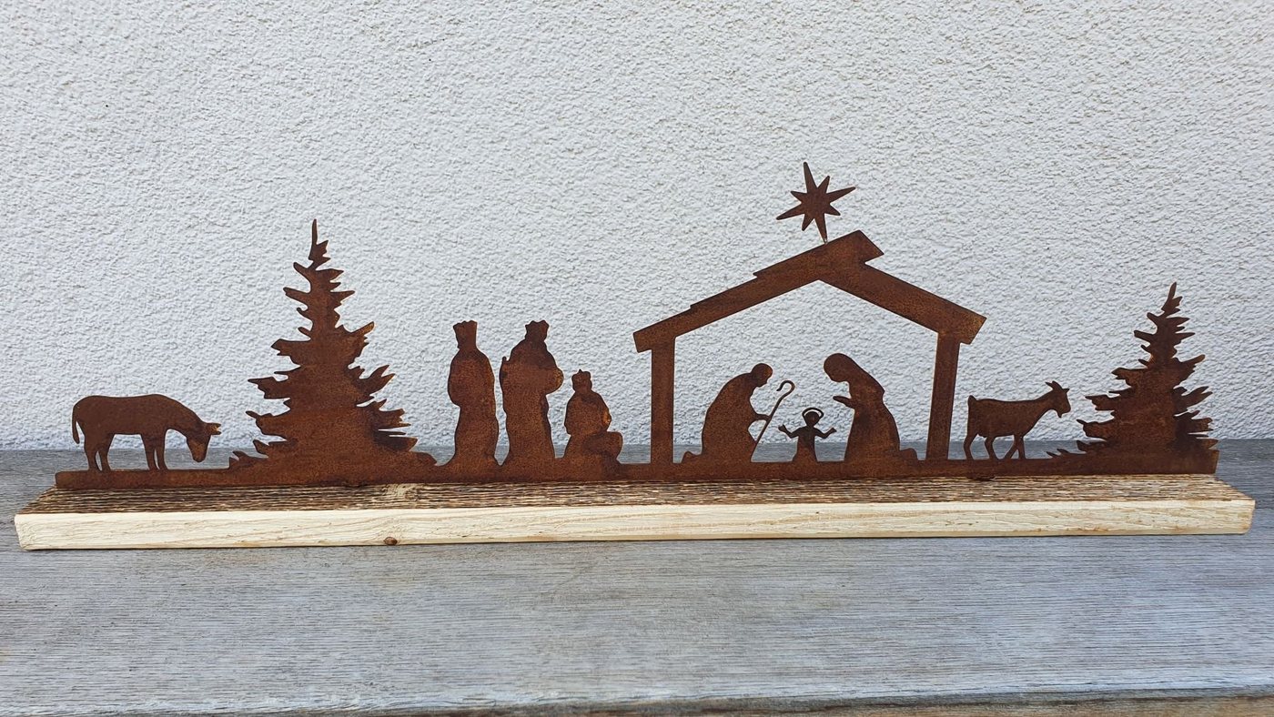 BADEKO Weihnachtsfigur Krippe Nazareth auf Holzsockel von BADEKO