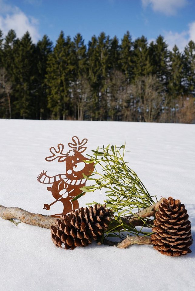 BADEKO Weihnachtsfigur Rentier auf Ski von BADEKO