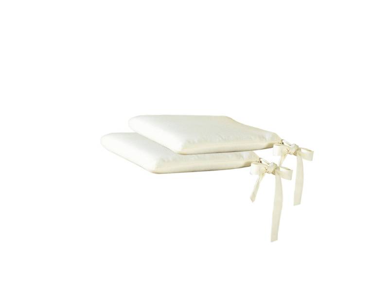 2er-Set Sitzkissen mit Schleifenbändern, Beige von BADER