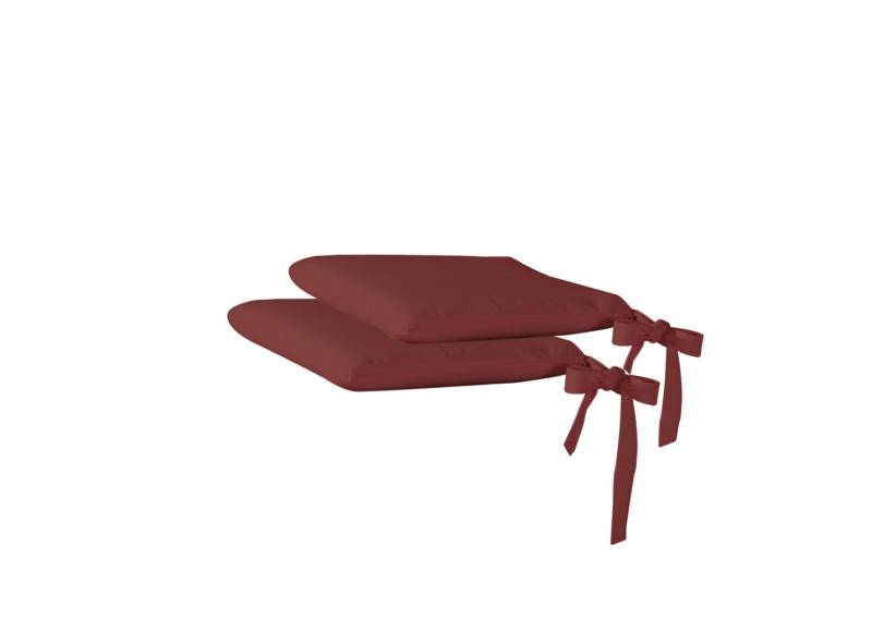 2er-Set Sitzkissen mit Schleifenbändern, Bordeaux von BADER