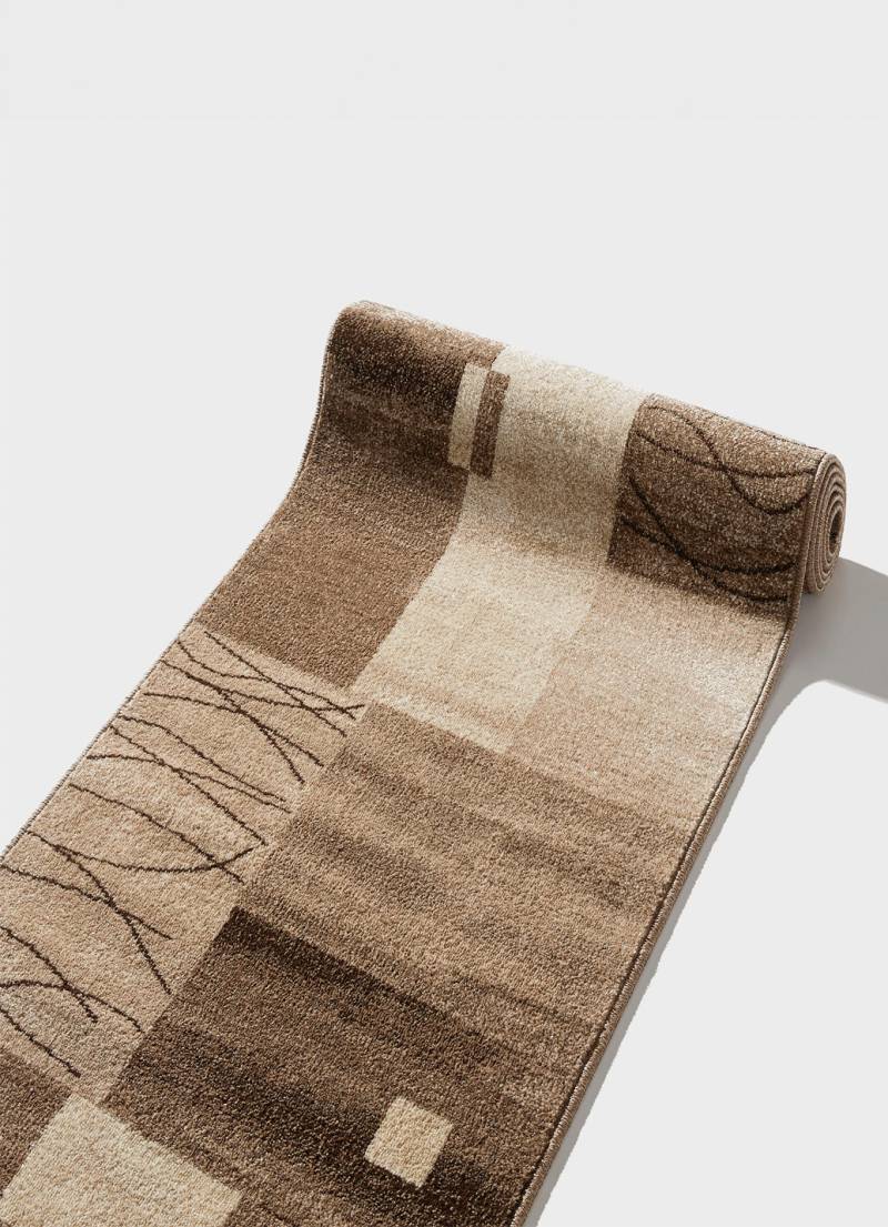 Abwechslungsreich dessinierte Läufer in Wunschlänge, Größe 106 (Läufer, 100 cm breit), Beige von Webana