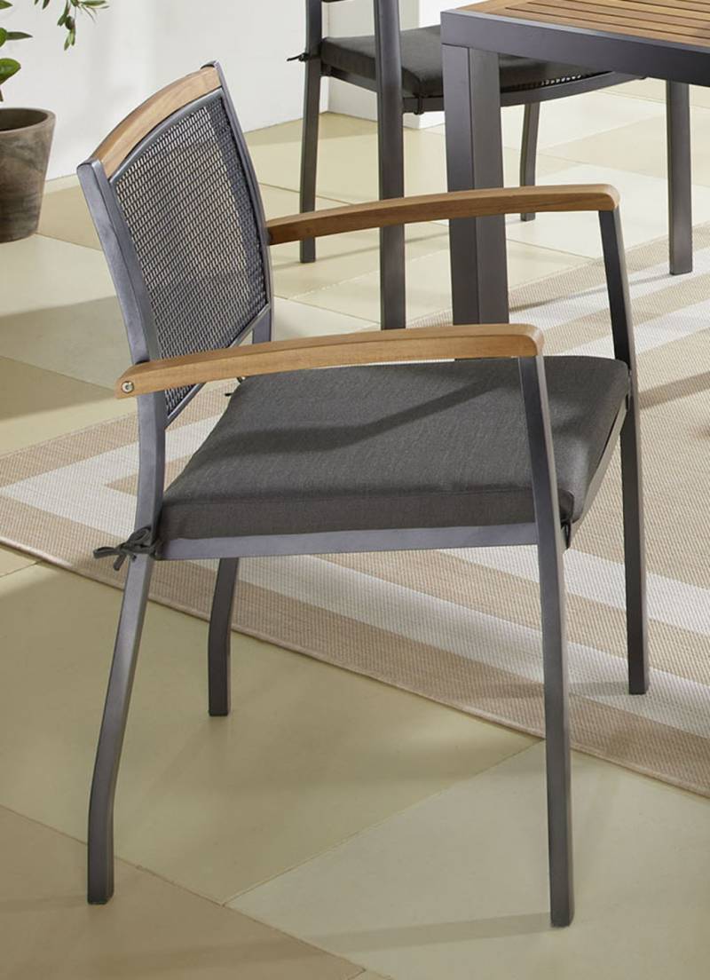 Auflagen zu Gartenmöbel Tilos, Sitzkissen, 2er-Set, Grau von BADER