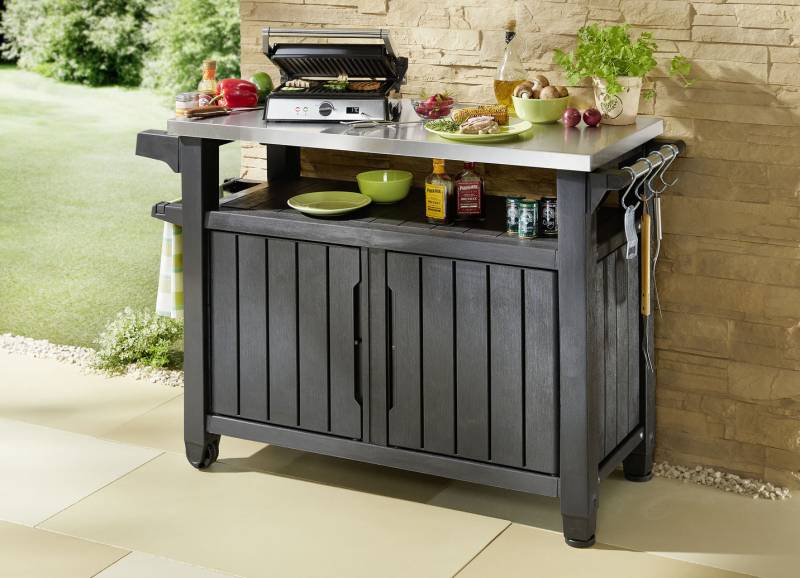 BBQ-Tisch Unity mit Edelstahl-Arbeitsplatte, BBQ-Tisch Unity XL, Anthrazit von BADER