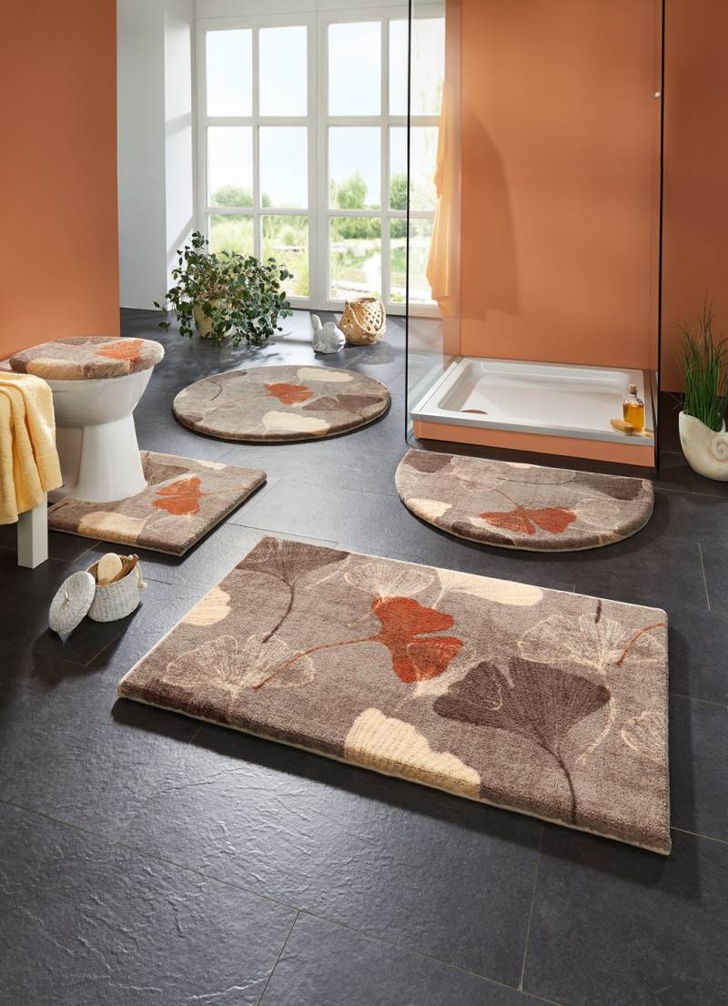 Badgarnitur, auch besonders für Rollstuhl und Rollator geeignet, Größe 108 (Stand-WC-Vorleger, 50/ 50 cm), Terra-Braun von BADER