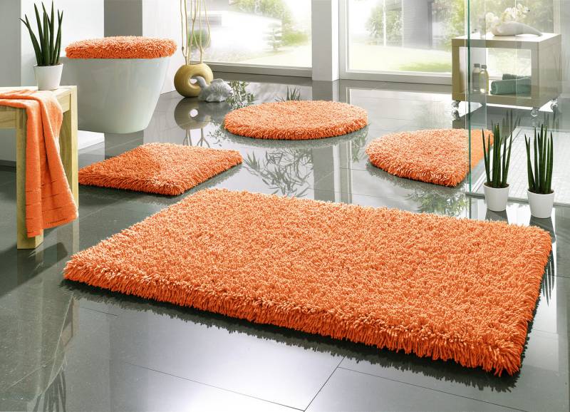 Badgarnitur, für Fußbodenheizung geeignet, Größe 101 (Teppich, 50/ 90 cm), Mandarine von BADER