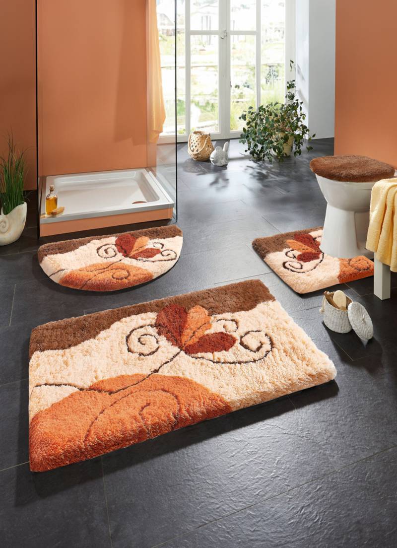 Badgarnitur in Table Tuft Qualität, Größe 108 (Stand-WC-Vorleger, 50/ 50 cm), Beige von BADER