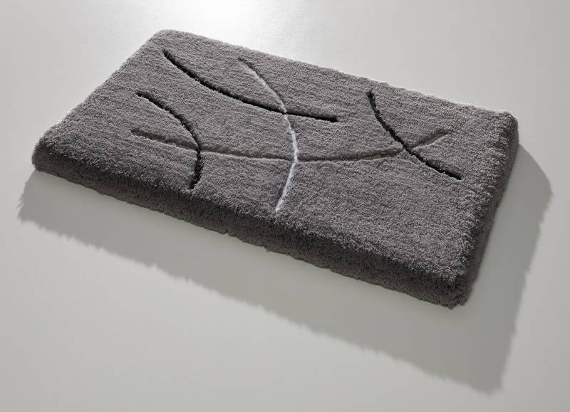 Badgarnitur in barfußweicher Qualität, Größe 108 (Stand-WC-Vorleger, 50/ 50 cm), Silber von BADER