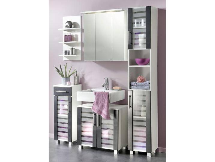 Badmöbel-Programm mit MDF-Front, Unterschrank, 1-türig, Weiß/Anthrazit Badmöbel-Programm mit MDF-Front, Unterschrank, 1-türig, Weiß/Anthrazit von BADER