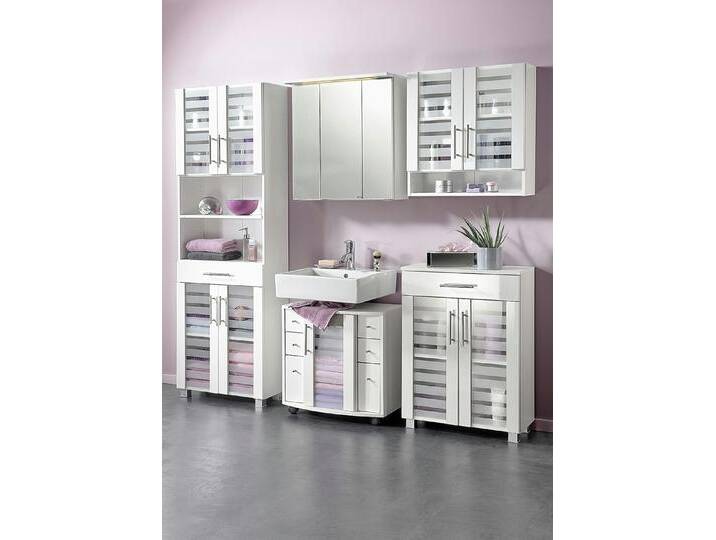 Badmöbel-Programm mit MDF-Front, Unterschrank, 1-türig, Weiß/Weiß Badmöbel-Programm mit MDF-Front, Unterschrank, 1-türig, Weiß/Weiß von BADER