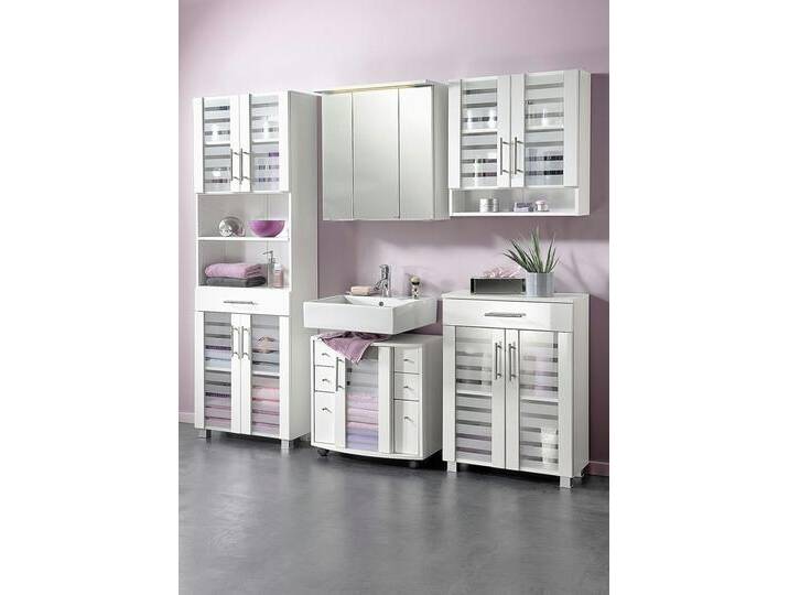 Badmöbel-Programm mit MDF-Front, Unterschrank, 2-türig, Weiß/Weiß von BADER