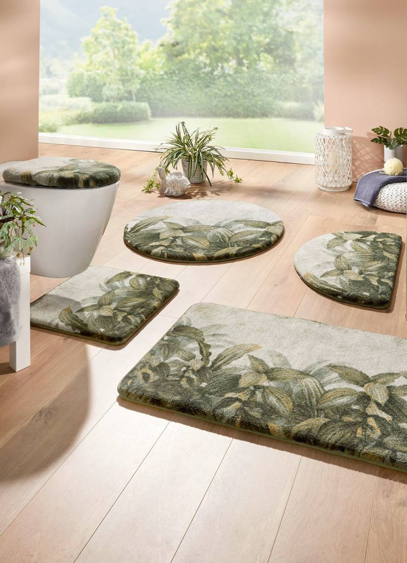 Badvorleger, auch besonders für Rollstuhl und Rollator geeignet, Größe 105 (Teppich rund, ø 90 cm), Grün von BADER