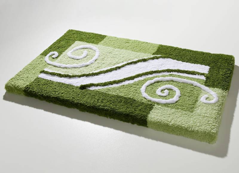 Badvorleger mit rutschhemmend beschichteter Rückseite, Größe 103 (Teppich, 70/120 cm), Grün von BADER
