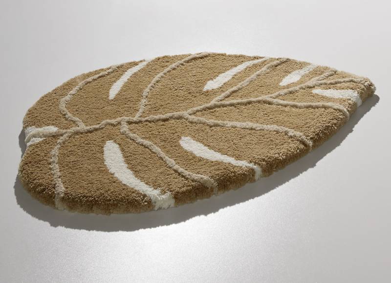 Barfußweiche Badgarnitur in Supersoft-Qualität, Größe 108 (Stand-WC-Vorleger, ø 50 cm), Cappuccino von BADER