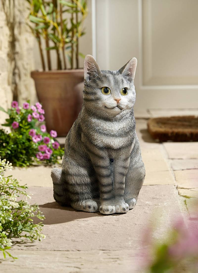 Batteriebetriebener Bewegungsmelder Katze, Grau von BADER