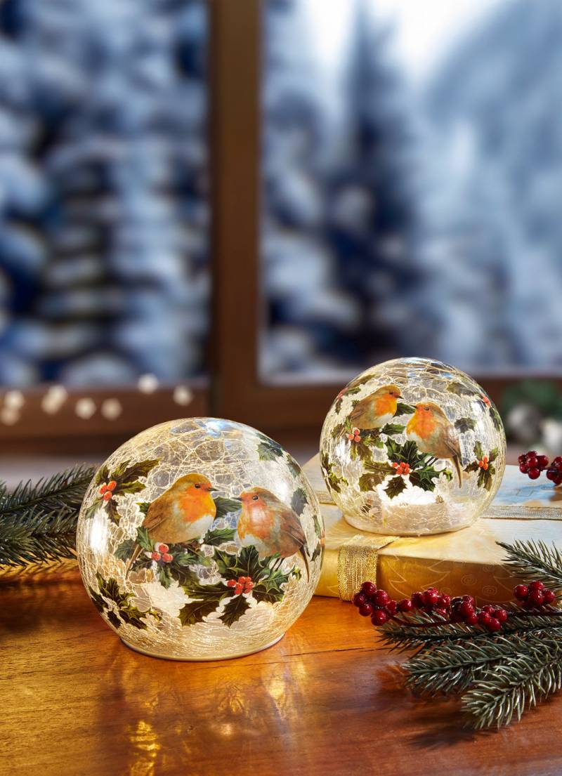 Beleuchtete Kugel aus Glas, 2er-Set, Bunt Beleuchtete Kugel aus Glas, 2er-Set, Bunt von BADER