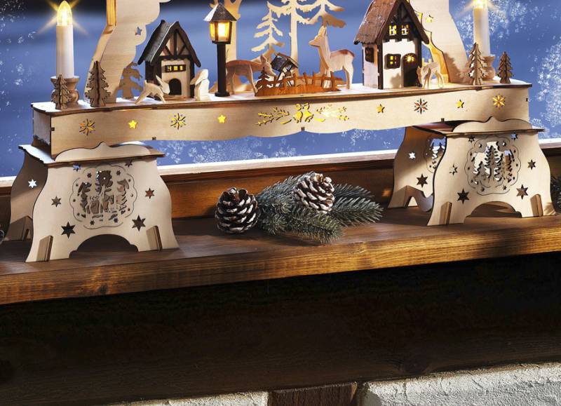 Beleuchteter Lichterbogen / Schwibbogen-Podeste, Schwibbogen-Podest, 2er-Set, Natur Beleuchteter Lichterbogen / Schwibbogen-Podeste, Schwibbogen-Podest, 2er-Set, Natur von BADER