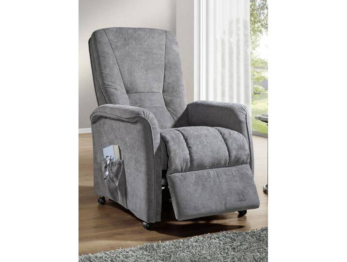 Bequemer TV-Sessel auf stabilem Holzgrundgestell, TV-Sessel, mechanisch, Dunkelgrau von BADER