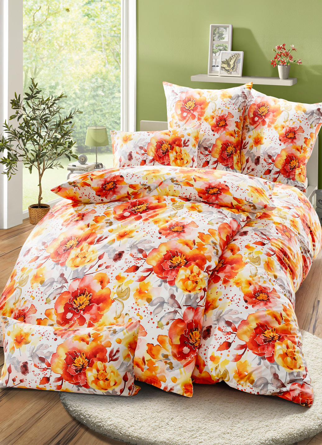 Bettwäsche-Garnitur in Microfaser-Qualität, Größe 112 (80/80 cm + 135/200 cm), Multicolor von BADER