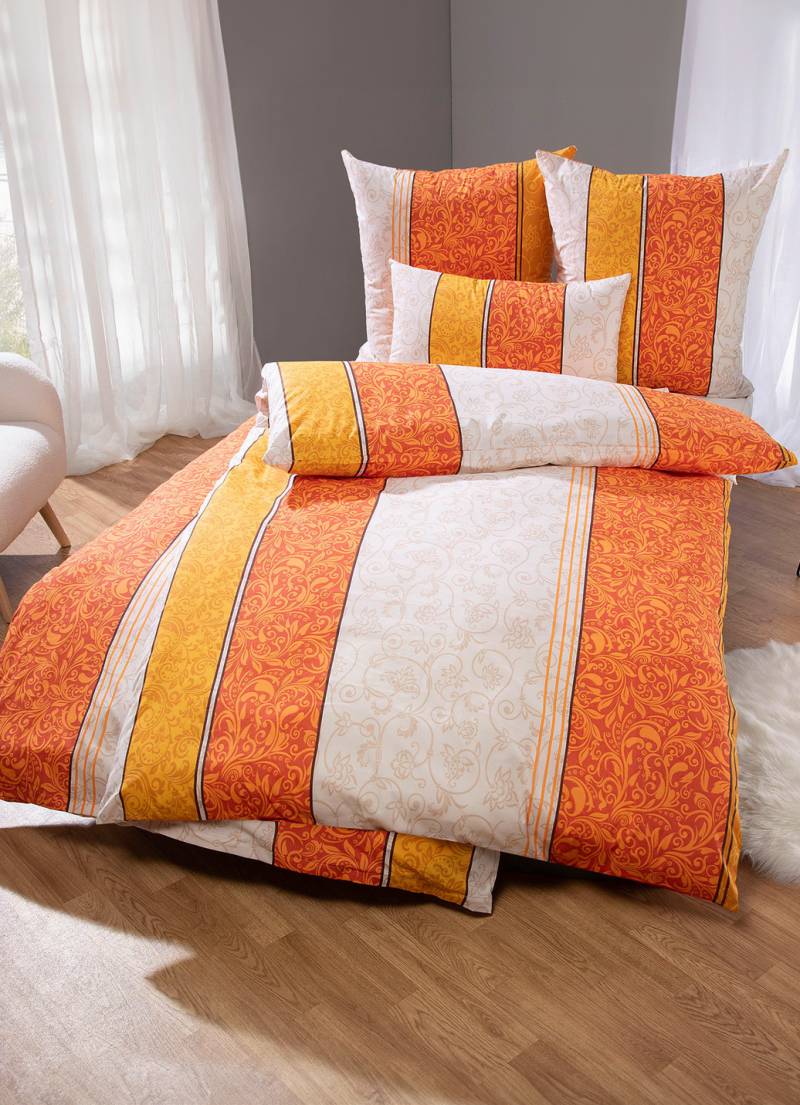 Bettwäsche-Garnitur in Renforcé-Qualität, Größe 411 (2x 40/80 cm + 2x 135/200 cm), Terra von BADER