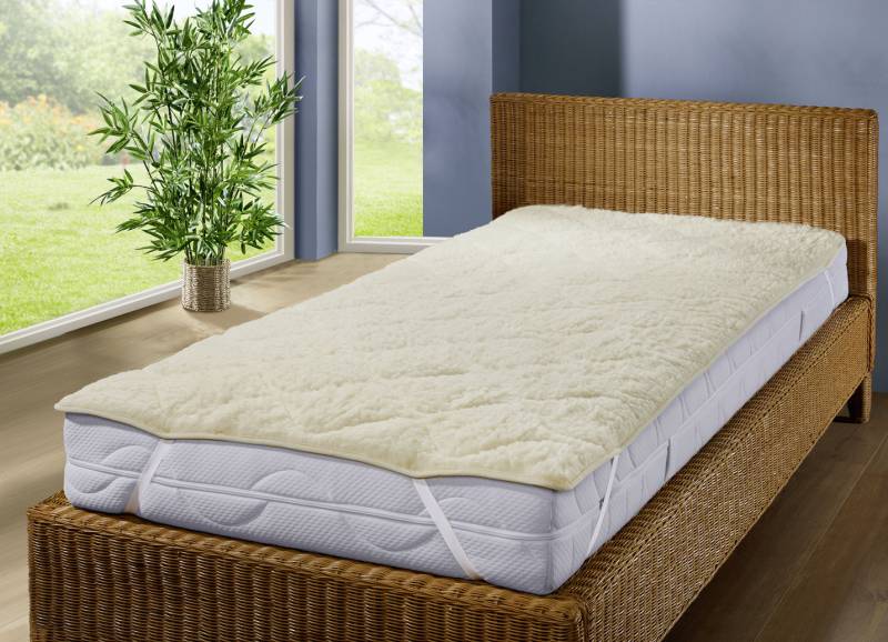 Bettwarenprogramm aus reiner Schafschurwolle, Größe 135 (Matratzenauflage, ca. 95/195 cm), Natur von BADER