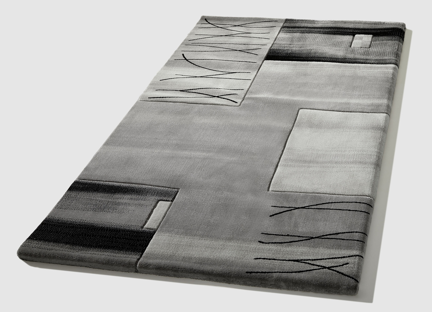 Brücken, Galerie und Teppiche mit handgeführtem Konturenschnitt, Größe 111 (Brücke, 60x110 cm), Grau von BADER