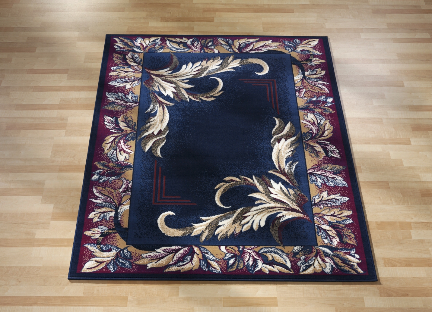 Brücken, Teppiche und Bettumrandung mit floralem Dessin, Größe 249 (Teppich, 160x230 cm), Blau Bordüre von BADER