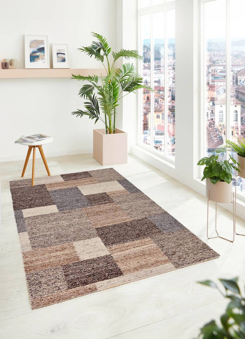 Brücken und Teppiche aus Schurwolle, Größe 118 (Brücke, 90x160 cm), Kariert von BADER