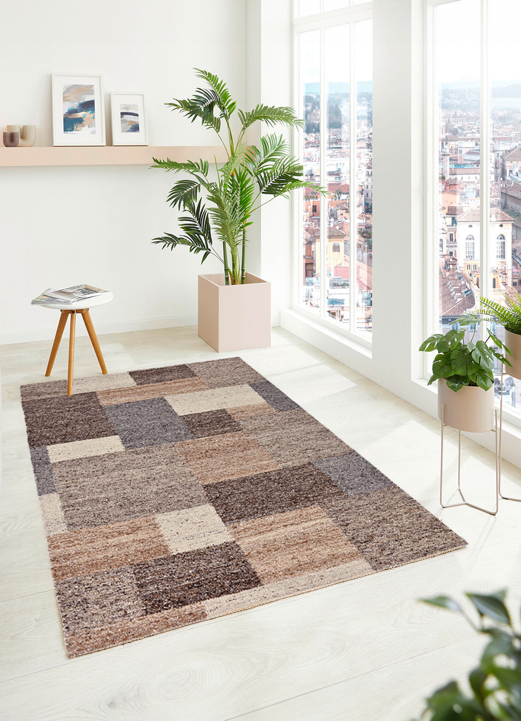 Brücken und Teppiche aus Schurwolle, Größe 265 (Teppich, 170x240 cm), Kariert von BADER