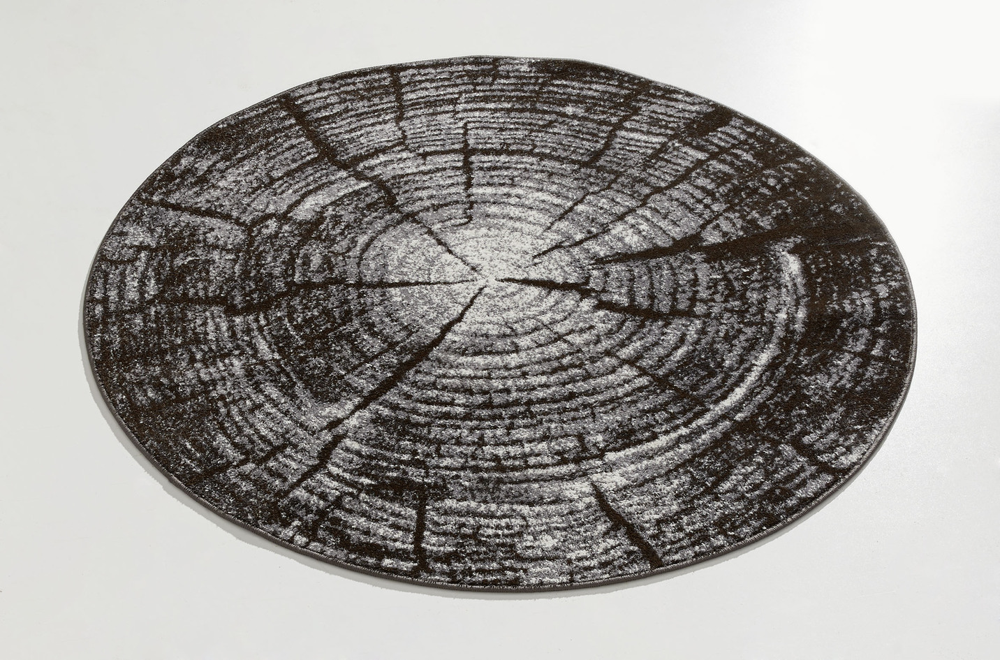 Brücken und Teppiche in Heatset-Frisé Qualität, Größe 300 (Teppich, ø 60 cm), Grau von BADER