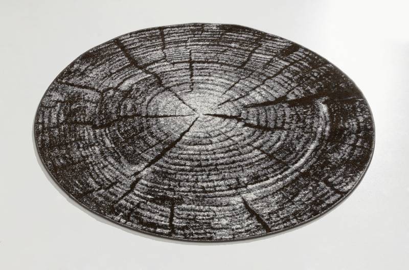 Brücken und Teppiche in Heatset-Frisé Qualität, Größe 300 (Teppich, ø 60 cm), Grau von BADER