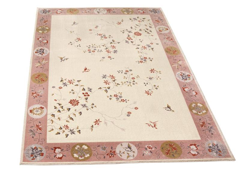 Brücken und Teppiche mit Blumen- und Rankenmotiven, Größe 282 (200x290 cm), Natur-Rosé von BADER