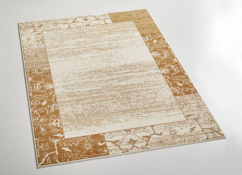 Brücken und Teppiche mit zeitlos schön verzierter Bordüre, Größe 279 (Teppich, 190x280 cm), Beige von BADER