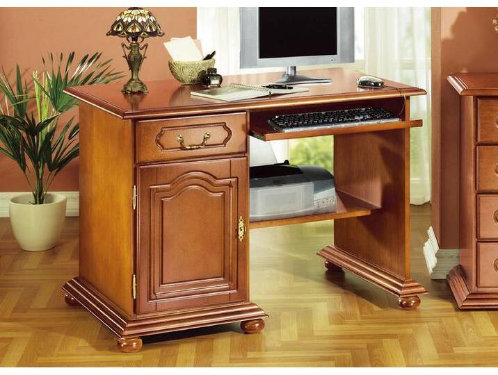 Computer-Schreibtisch mit Echtholfurnier, Kirschbaum von BADER