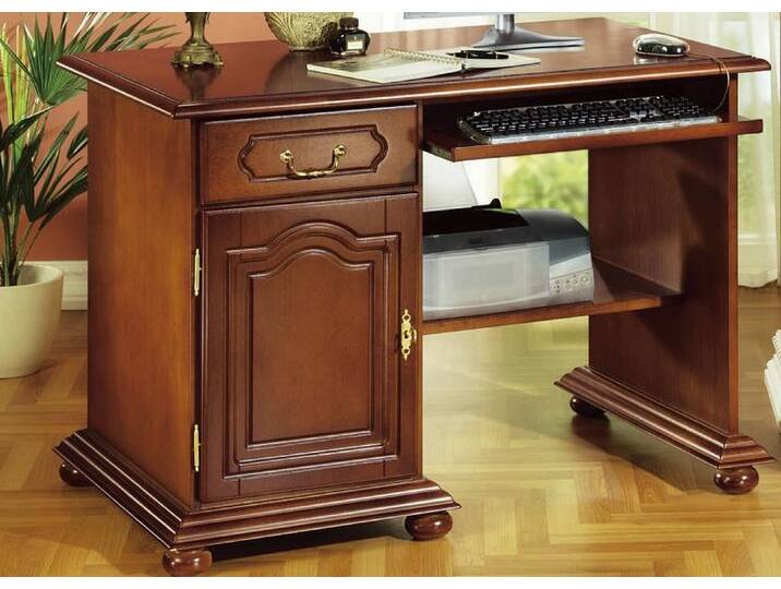 Computer-Schreibtisch mit Echtholfurnier, Nussbaum von BADER