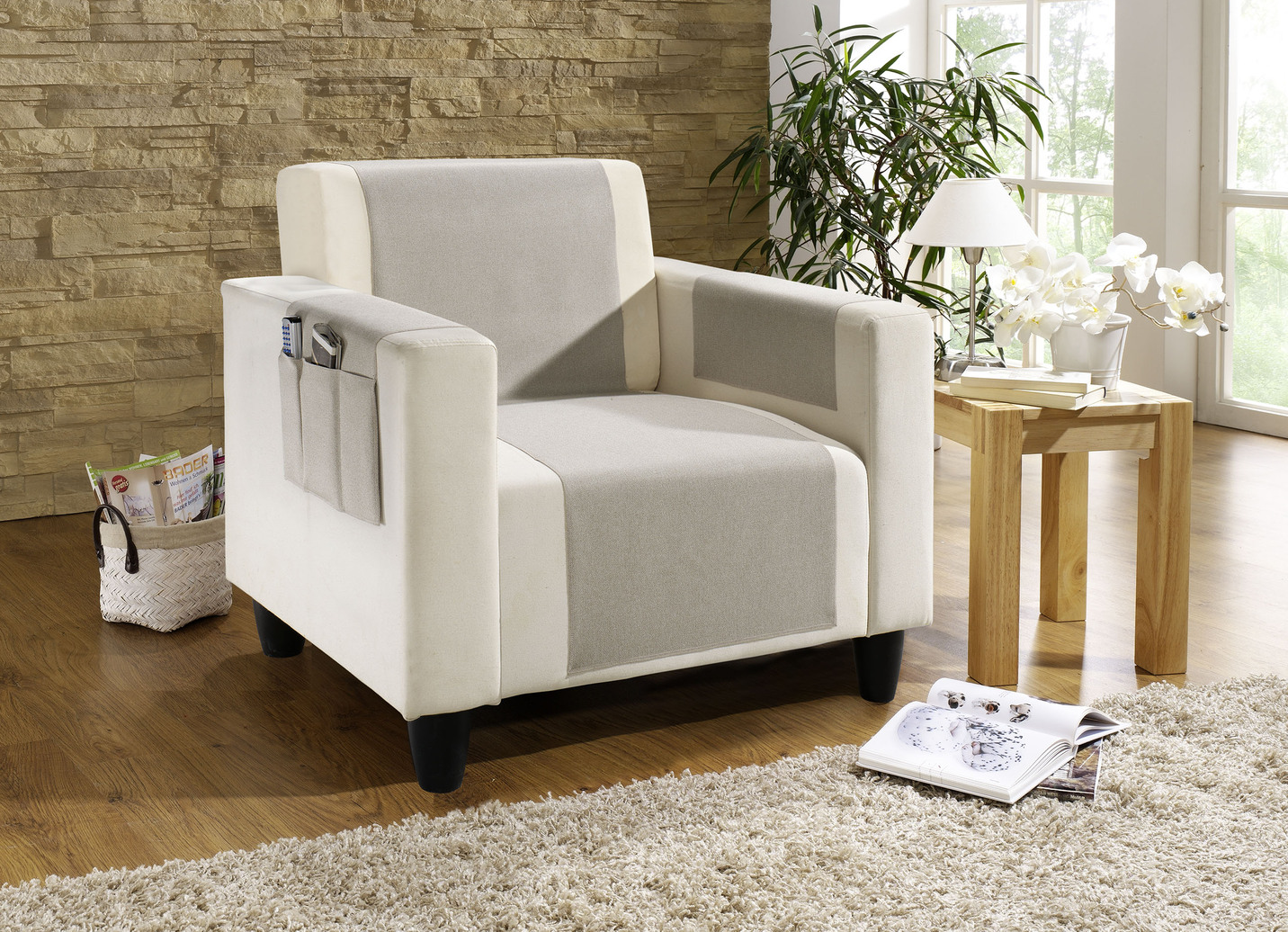 Dekorative Sessel- und Sofaüberwürfe, Größe 102 (TV-Sesselschoner, 50x200 cm), Natur von BADER