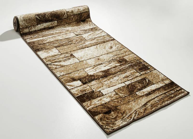 Dekorativer Läufer in Wunschlänge, Größe 102 (Läufer, 67 cm breit), Braun von BADER