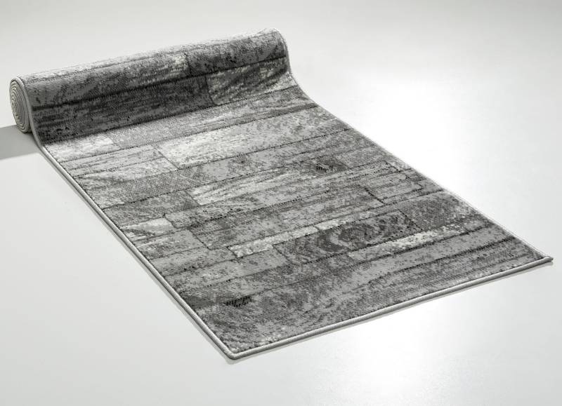 Dekorativer Läufer in Wunschlänge, Größe 104 (Läufer, 80 cm breit), Grau von BADER