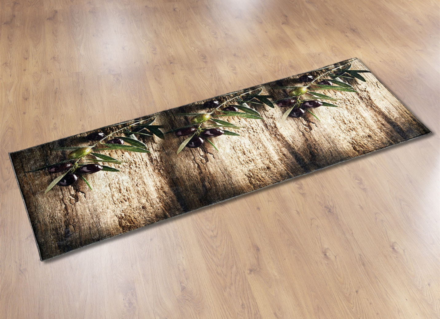 Digitalbedruckte Küchenläufer und -teppiche, Olive, Größe 142 (Küchenläufer, 65x180 cm), Multicolor von BADER