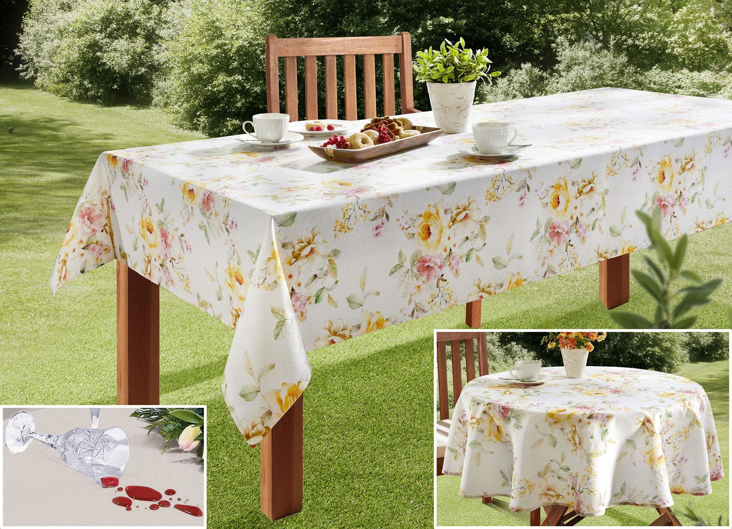 Digitalbedruckte Tisch- und Raumdekoration, Größe 160 (Tischdecke rund, ø 140 cm), Multicolor von BADER