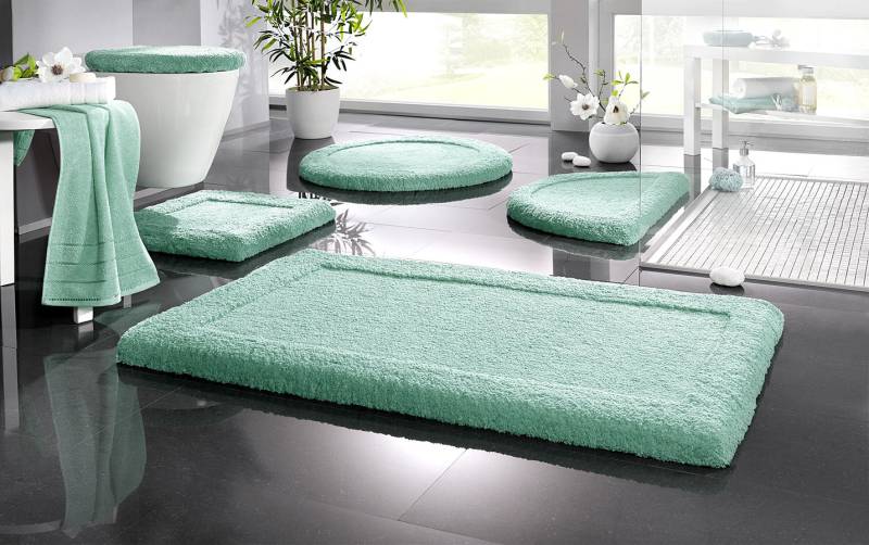 Premium Badgarnitur Superfine Microfaser, Größe 101 (Teppich, 50/ 90 cm), Karibikgrün von BADER