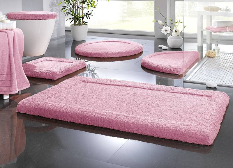 Premium Badgarnitur Superfine Microfaser, Größe 105 (Teppich rund, ø 80 cm), Rosa von BADER