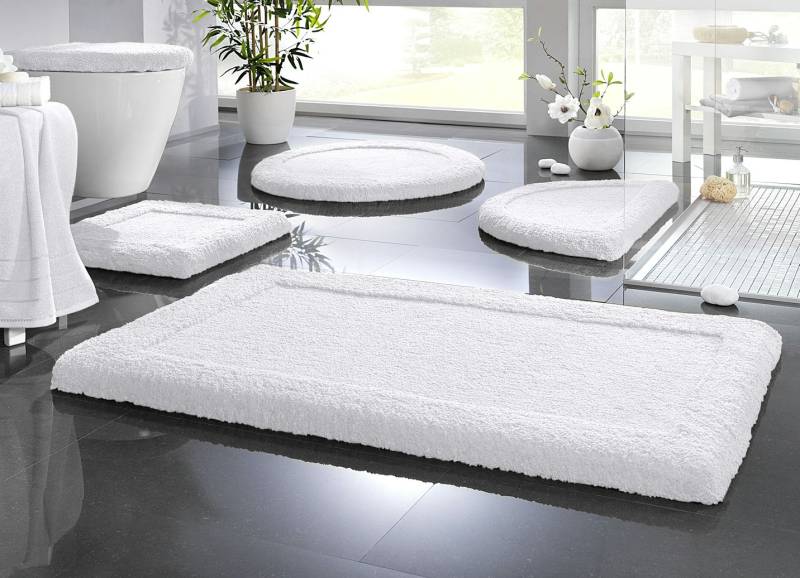 Premium Badgarnitur Superfine Microfaser, Größe 105 (Teppich rund, ø 80 cm), Weiss von BADER