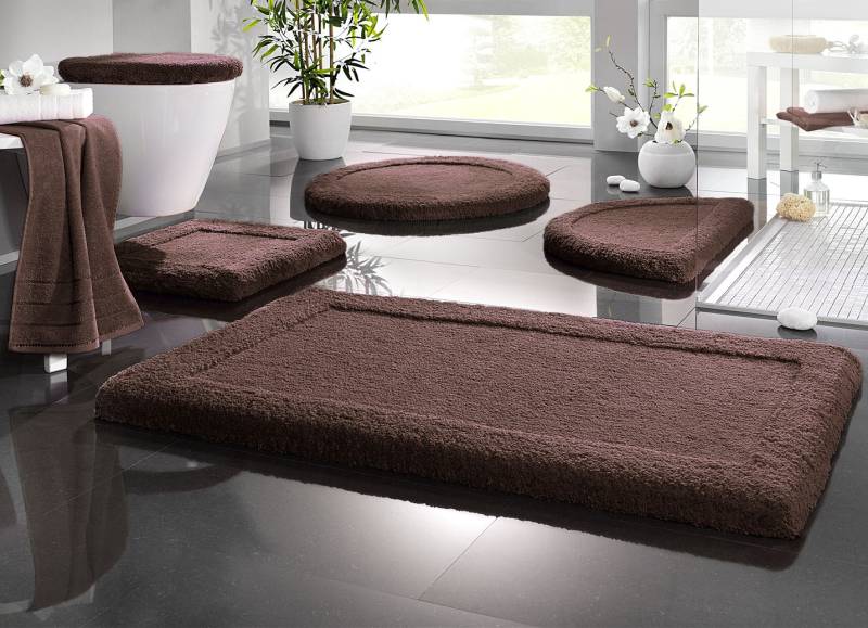 Premium Badgarnitur Superfine Microfaser, Größe 106 (Hänge-WC-Vorleger, 50/ 50 cm), Kastanie von BADER