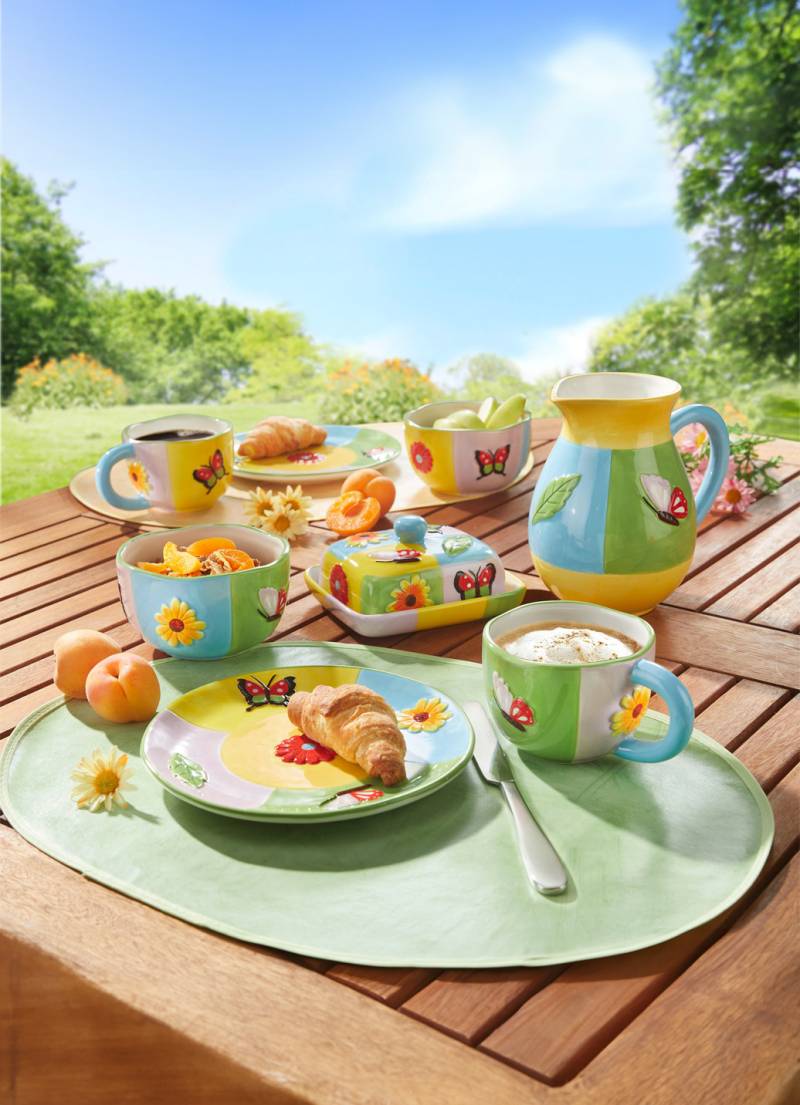 Farbenfrohe Geschirr-Serie aus Steingut, Schüssel-Set, 4-teilig, Bunt Farbenfrohe Geschirr-Serie aus Steingut, Schüssel-Set, 4-teilig, Bunt von BADER