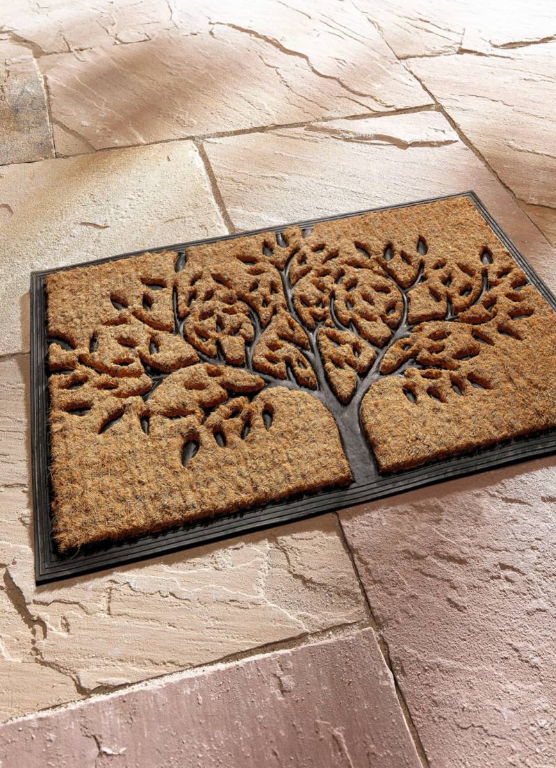 Fußmatte aus Kokos, Maße 45x75 cm, Natur-Schwarz von BADER