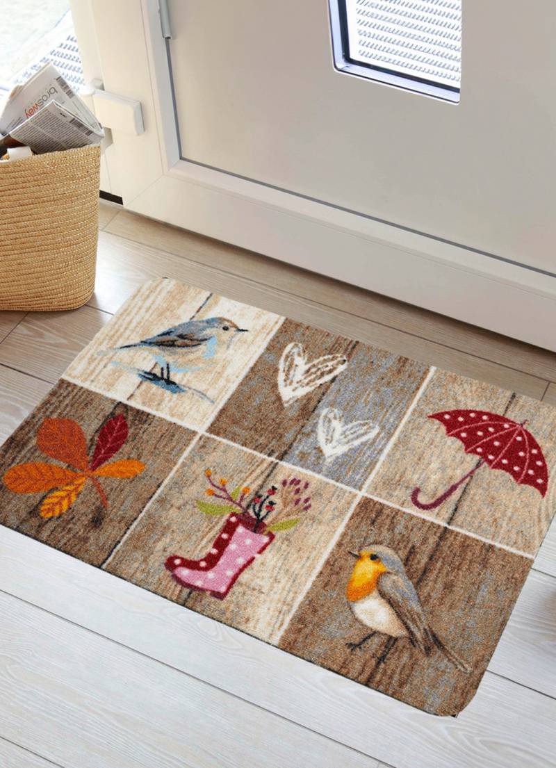 Fußmatte mit rutschhemmender Latex-Rückseite, Größe 103 (50x70 cm), Bunt von BADER