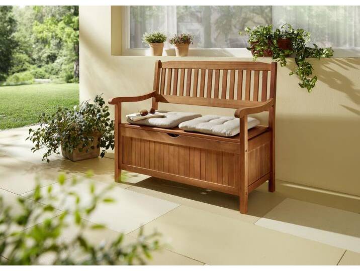 Gartenbank aus Eukalyptusholz, 2-Sitzer, Braun von BADER