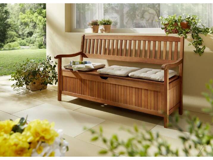 Gartenbank aus Eukalyptusholz, 3-Sitzer, Braun von BADER